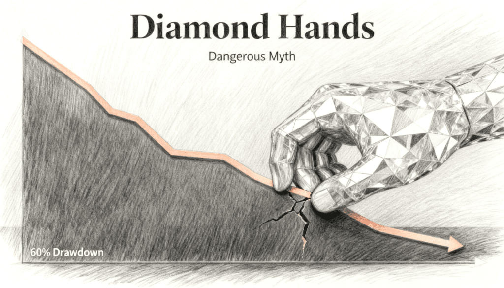 Why Diamond Hands Is a Dangerous Myth in a 60% Drawdown