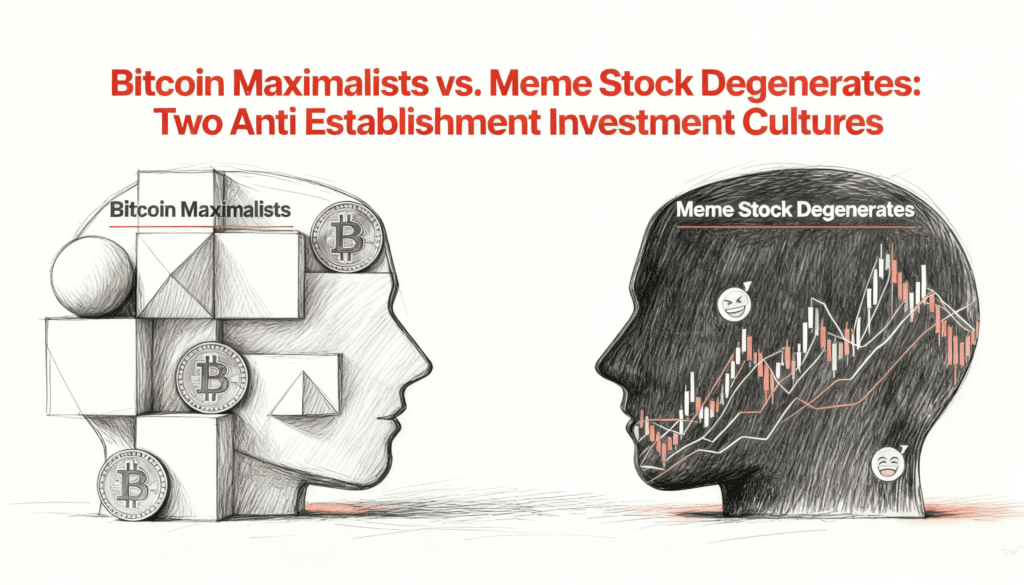Bitcoin Maximalists vs. Meme Stock Degenerates- Two Anti Establishment Investment Cultures