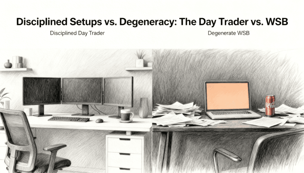 Disciplined Setups vs. Degeneracy- The Day Trader vs. WSB