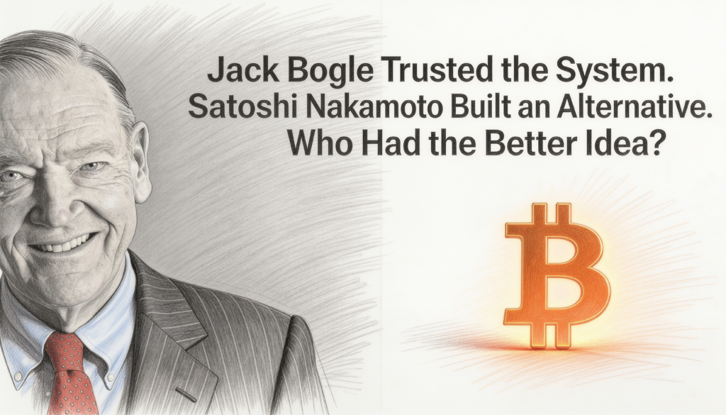 Jack Bogle Trusted the System. Satoshi Nakamoto Built an Alternative. Who Had the Better Idea?