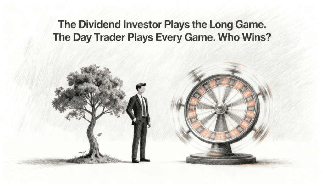 The Dividend Investor Plays the Long Game. The Day Trader Plays Every Game. Who Wins?