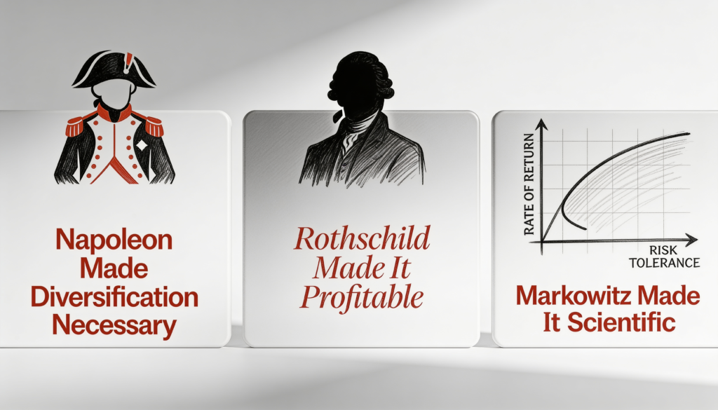 The History of Portfolio Diversification- Napoleon Made Diversification Necessary. Rothschild Made It Profitable. Markowitz Made It Scientific