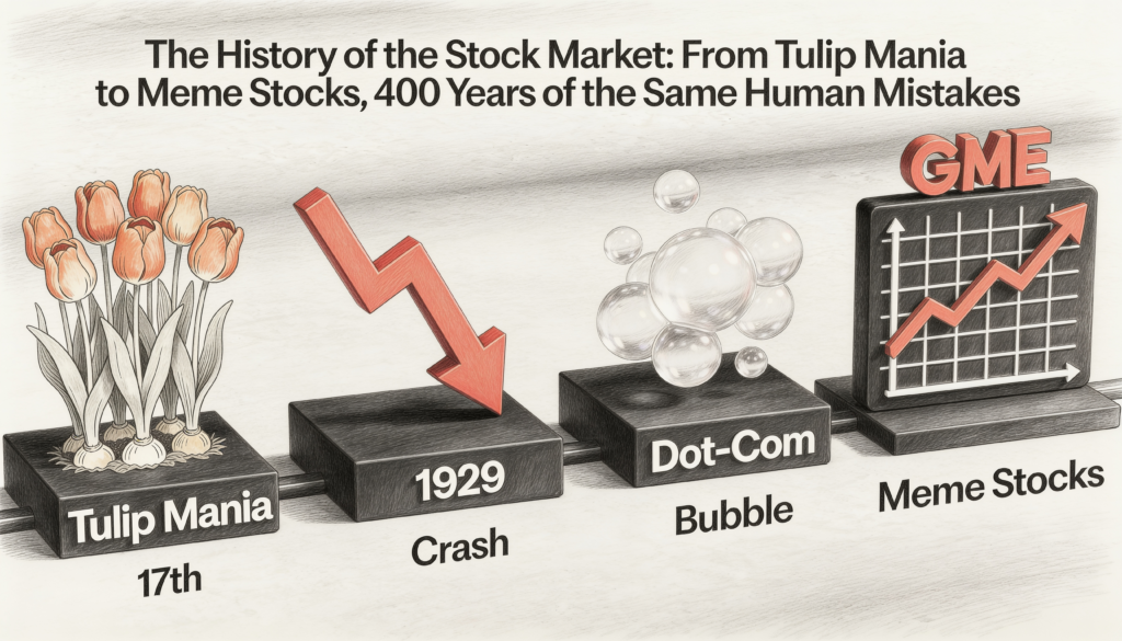 The History of the Stock Market- From Tulip Mania to Meme Stocks, 400 Years of the Same Human Mistakes